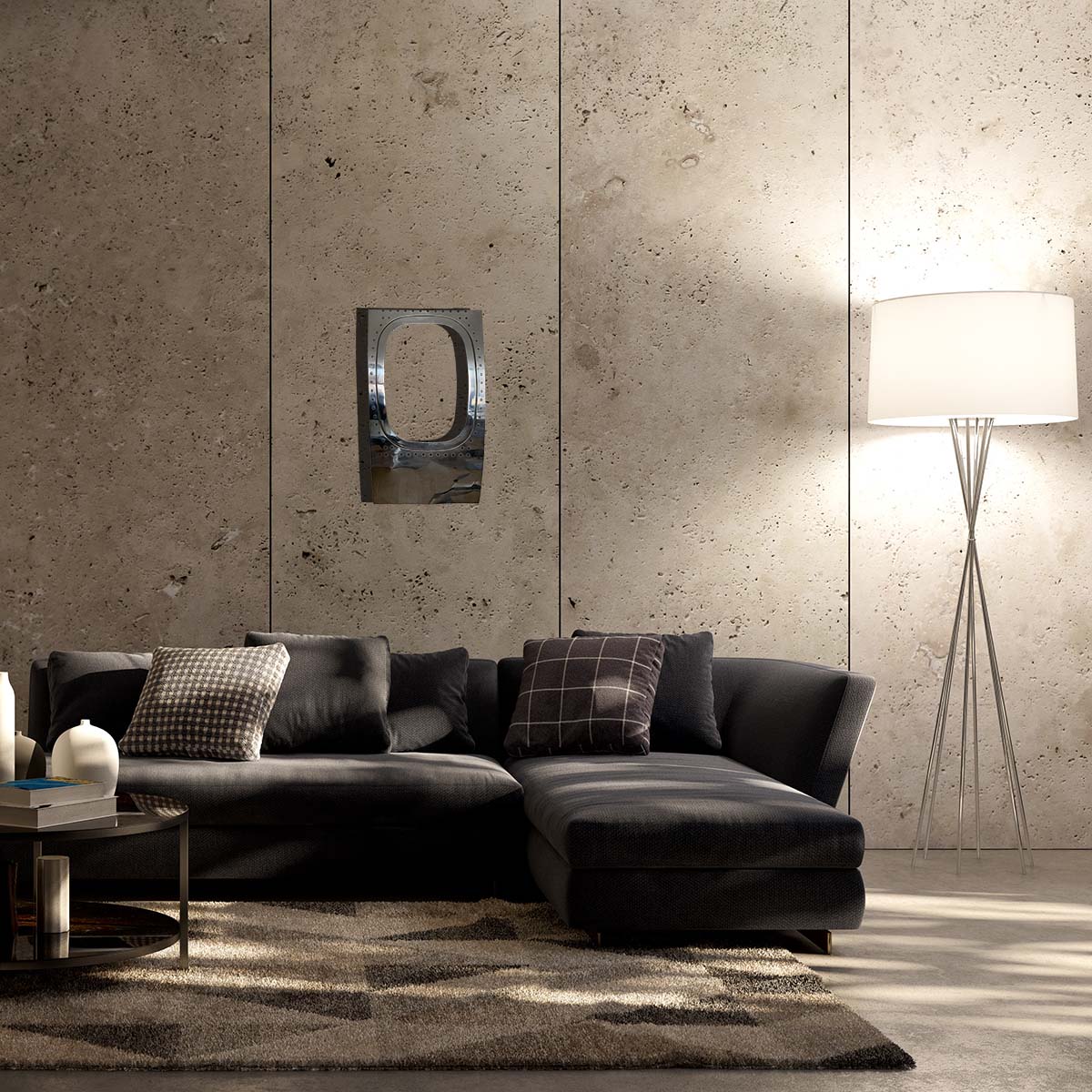 Polished ATR42 Window, for sale, in a contemporary living room.