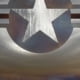 Close-up of a United States Air Force steel roundel artwork.