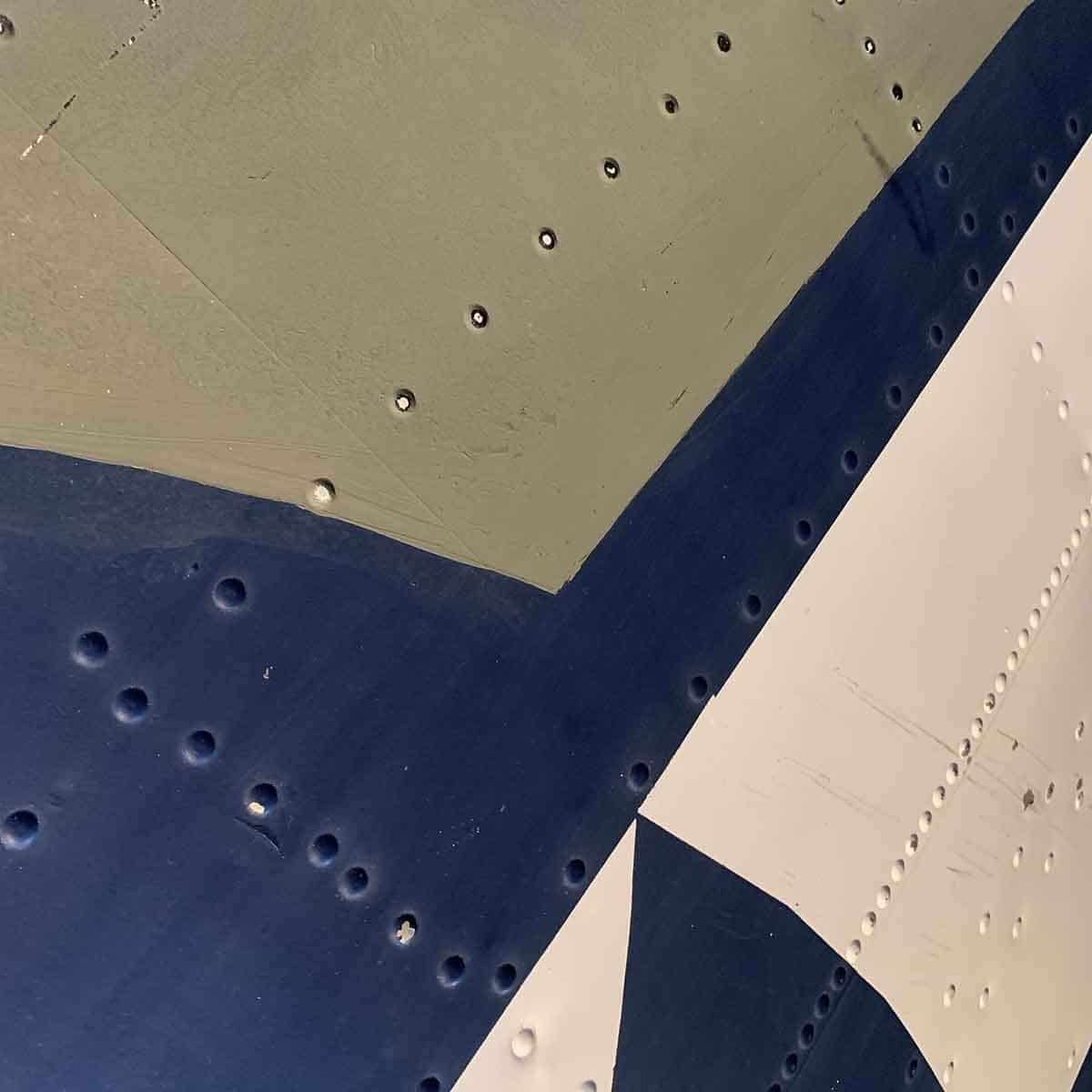 Detail of a Douglas C-47 Dakota skin panel with USAAF roundel.