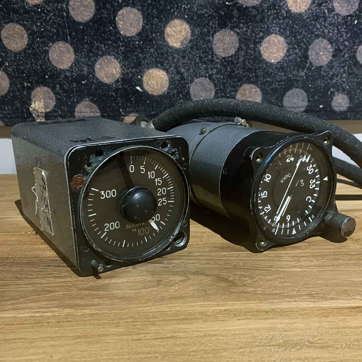 Russian military aircraft and helicopter altimeter and course indicator for sale..