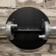 Detail of wall mounting bracket of mirror polished Hartzell propeller and spinner.