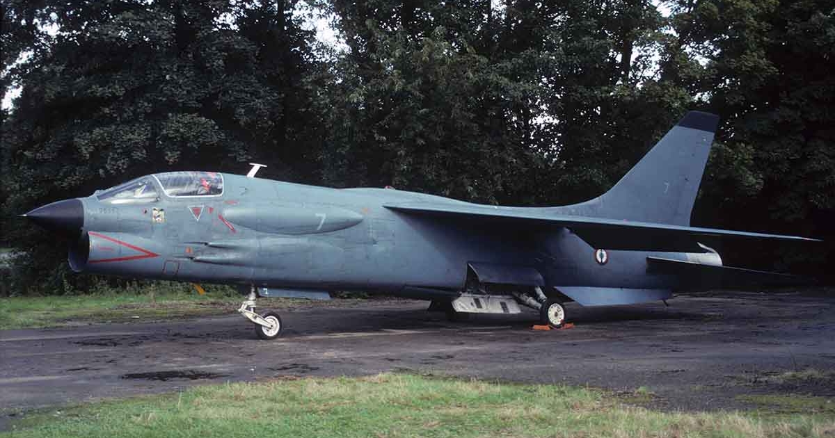 Vought F-8E(FN) of the Aéronavale at Brustem in September 1992.