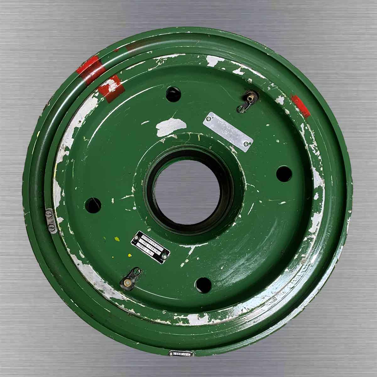 Top view of the original MiG-29 main landing wheel used for the side table.