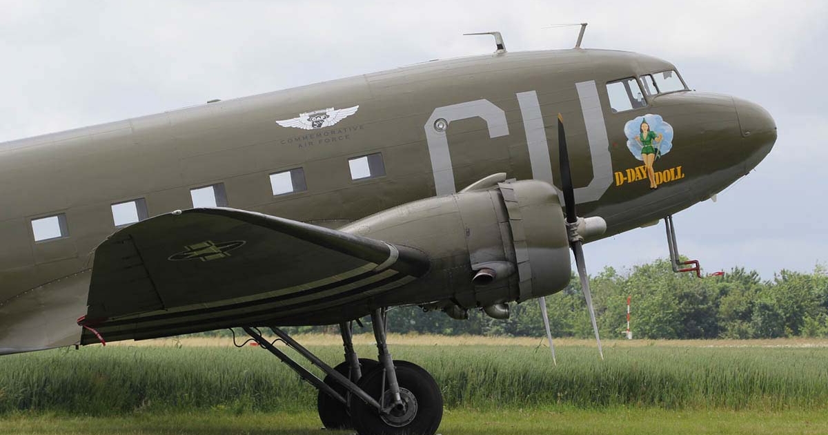 Original C-47 Dakota painted with nose art.