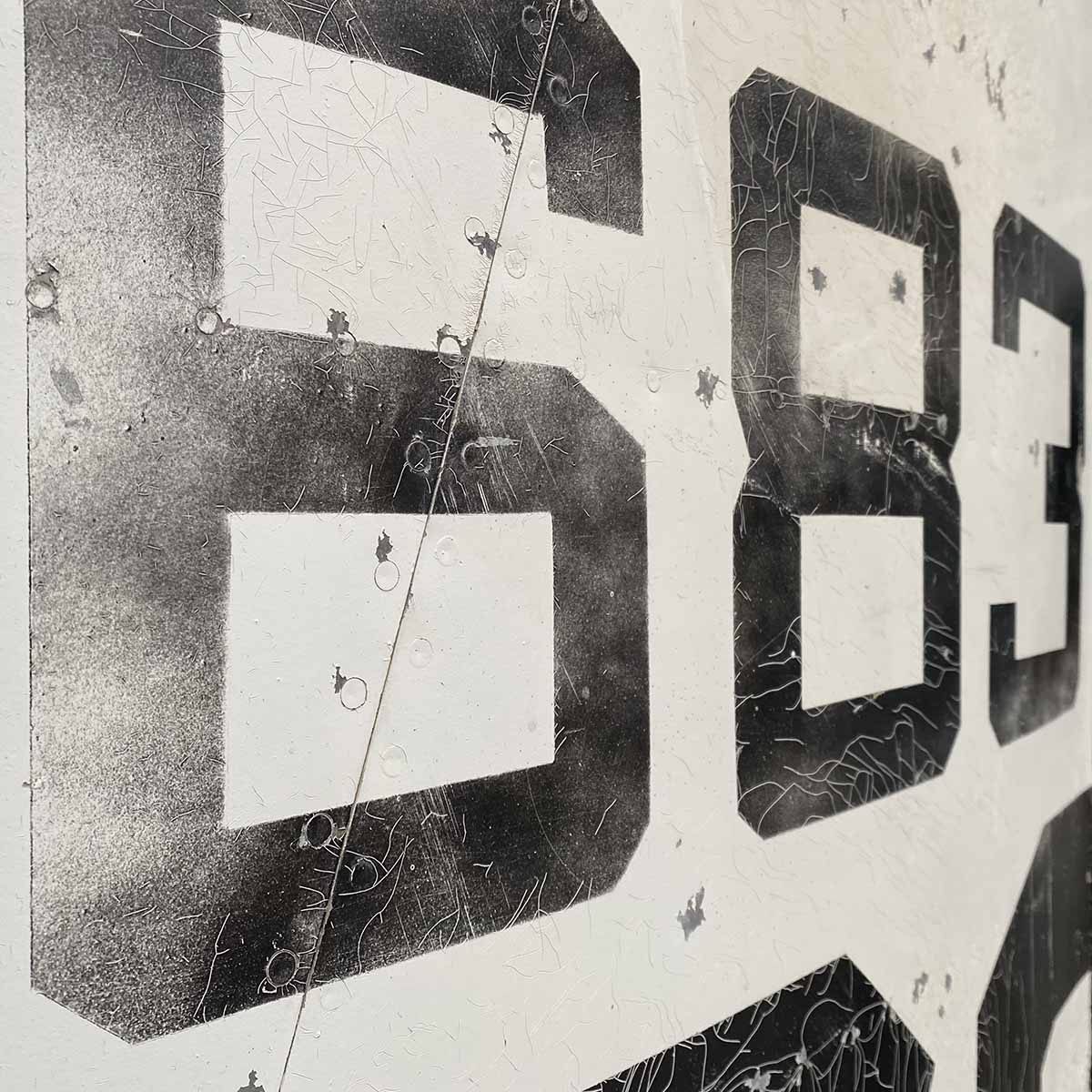Detail of the numbers 683 on a former United States Navy T-33B vertical stabiliser.