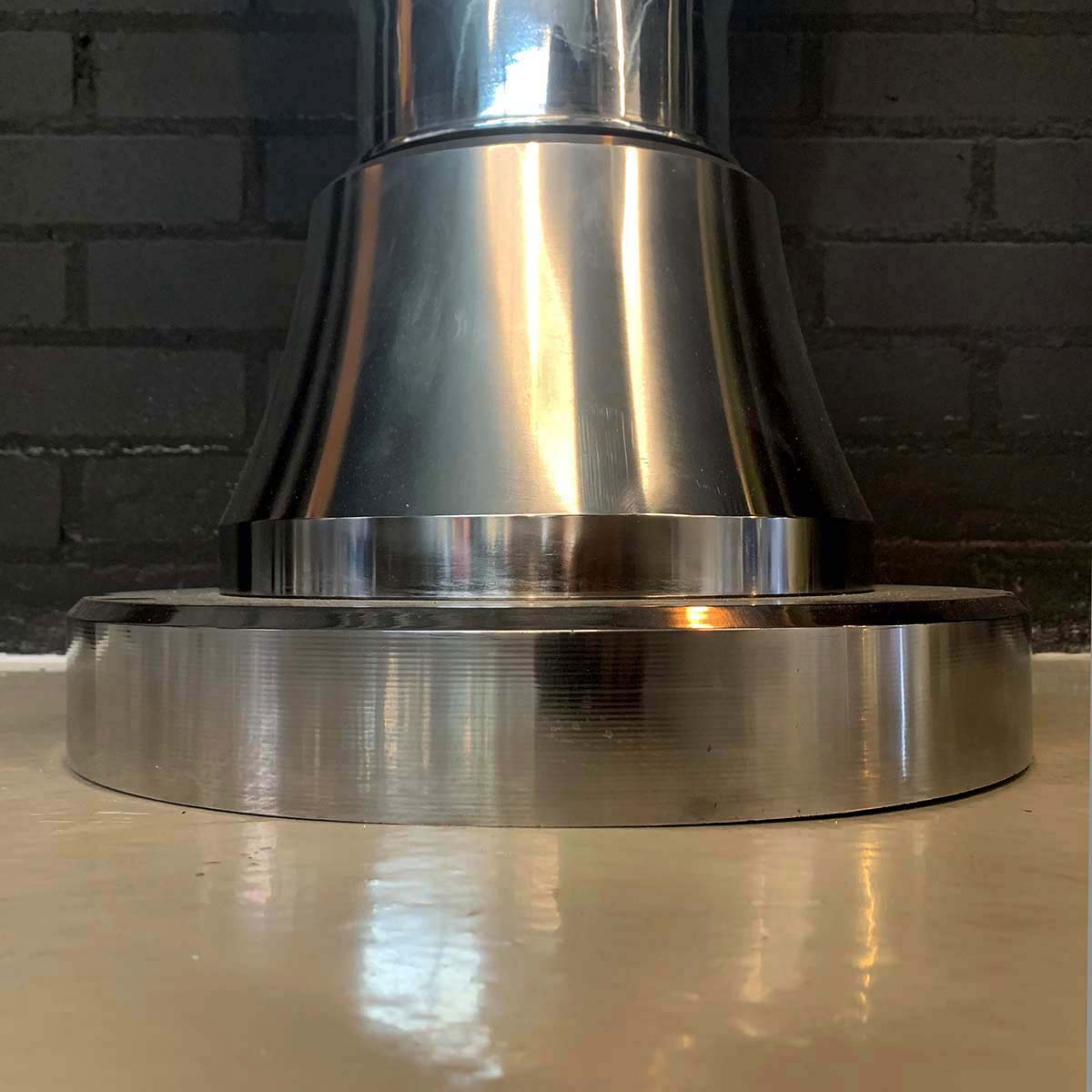 Detail of polished base on a Lockheed C-130A Hercules propeller blade.