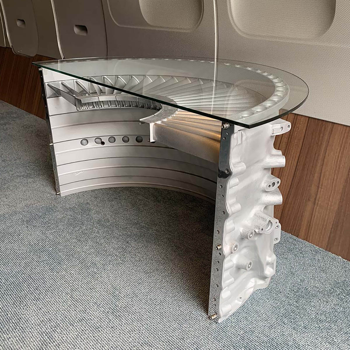 Rolls-Royce Conway 508 compressor table inside an aviation themed conference room.