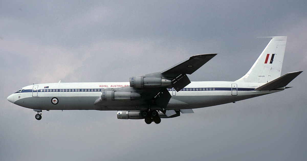 Royal Australian Air Force Boeing 707 with JT3D engines.