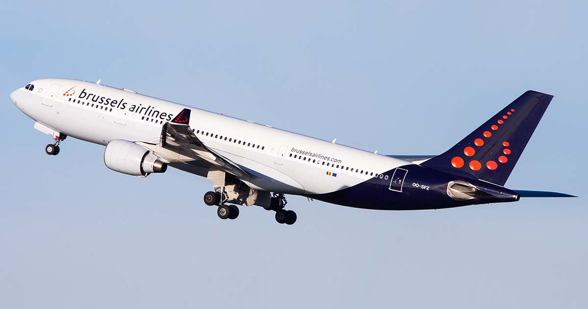 Brussels Airlines Airbus A330 taking off.