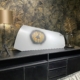 Original Eurofighter Typhoon skin panel airbrushed with Typhoon art as a decorative piece on a cabinet.
