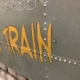 Detail of nose art painted on an original C-47 Dakota skin panel.