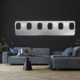 Six-window panel of an ATR passenger aircraft turned into a decorative piece and hanging in a modern living room.