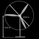 Dimensions of Douglas DC-3 Dakota Hamilton Standard propeller on a stand.