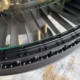 Detailed view of a powder coated Pratt & Whitney JT8D C-3 stator table.