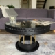 Pratt & Whitney JT8D C-3 stator table in use in a modern living room.