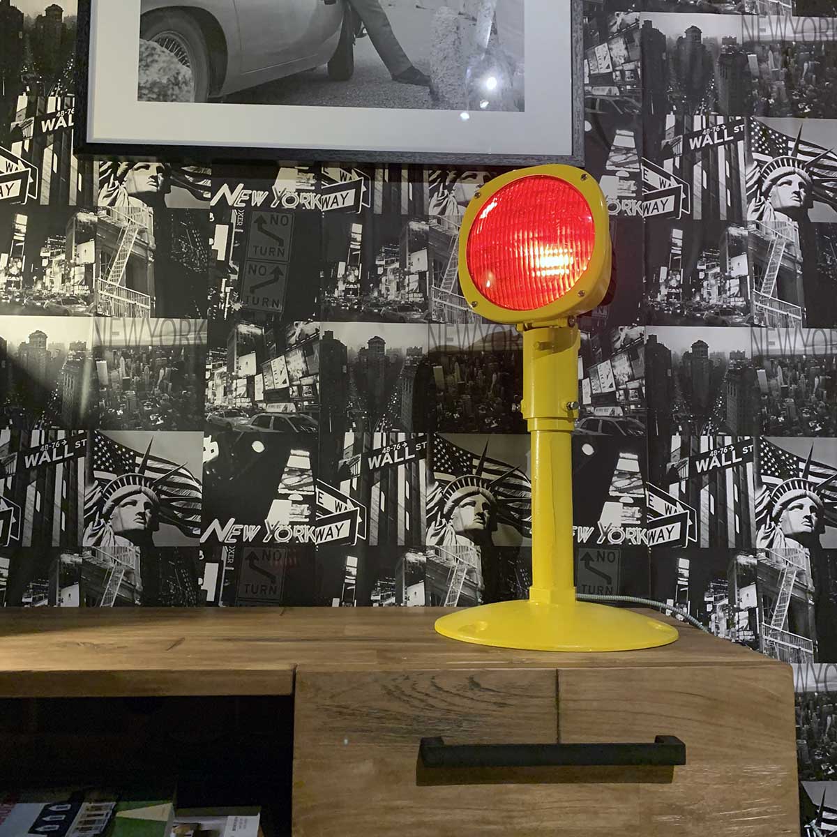 Refurbished Thorn runway approach light in use as a decorative light in a modern interior.