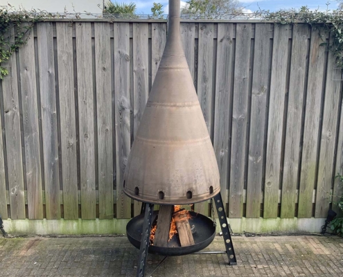 Boeing 747 Jumbo jet exhaust cone outdoor fireplace for sale.