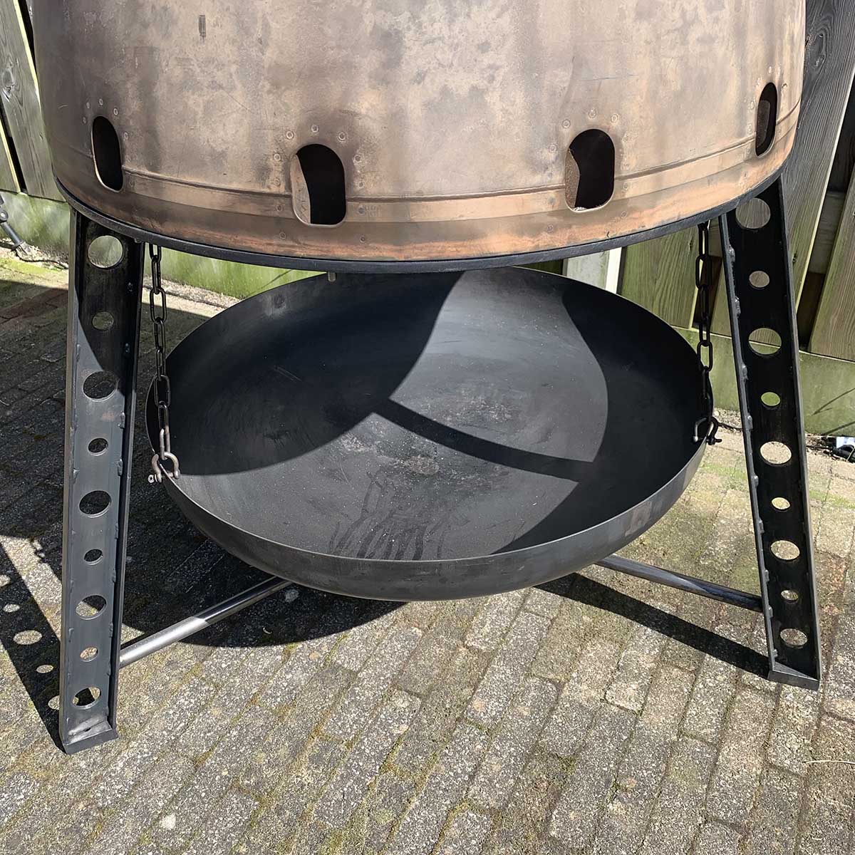 Boeing 747 engine exhaust cone that was used to create an outdoor fireplace.