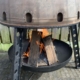 The exhaust cone of one of the engines of Kuwait Airways Boeing 747 9K-ADE turned into an outdoor fireplace.