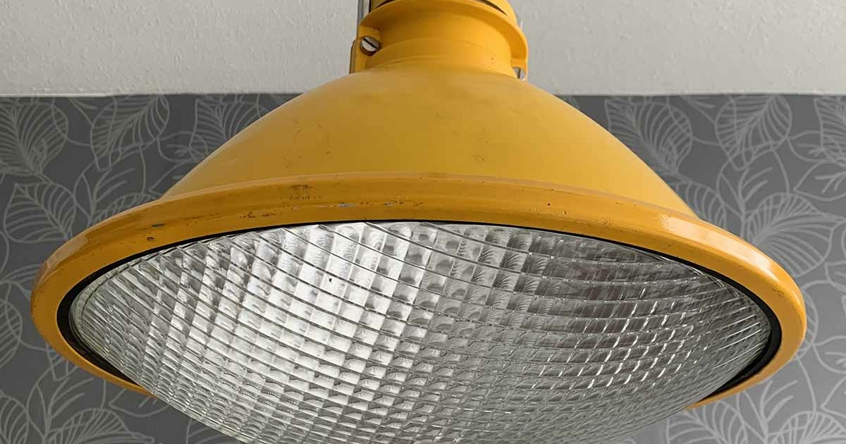 Large former Amsterdam-Schiphol airport runway light for sale.